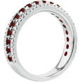 thumbnail image 2 of beryl_creation 2.00 Ct Round Cut Red Garnet Wedding Engagement Band Ring 14K White Gold Plated 925 Sterling Silver For Women's -8, 2 of 3