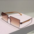 thumbnail image 2 of Men's stylish gray rectangular frameless sunglasses, simple one-piece commuter sunglasses with strong light protection, 2 of 5