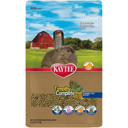 Kaytee Timothy Complete Guinea Pig Food Plus Flowers & Herbs 5 lbs Pack of 4