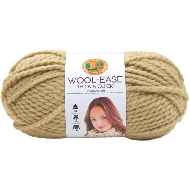 Lion Brand 640127 WoolEase Thick & Quick Yarn, Peanut