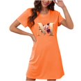 thumbnail image 2 of COM1950s Shorts pour Femmes, Chemises à Manches Courtes pour Femmes, Chemise de Nuit Courte Surdimensionnée Mode Imprimé Poitrine Manches Courtes, Chemises à Manches Courtes pour Femmes, 2 of 6