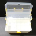 thumbnail image 3 of Caja de Aparejos Pequeña con 2 Bandejas Organizador de Hardware Caja de Almacenamiento Multiusos Portátil para Refrigerios Tornillos Tuercas Caja de Señuelos A, 3 of 5