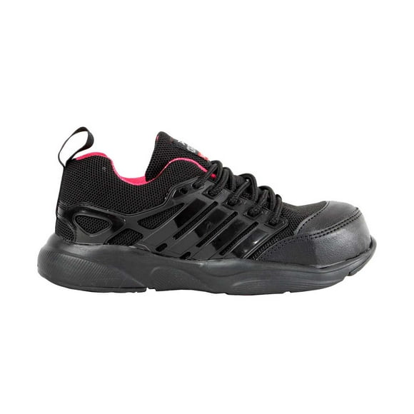 Tenis Seguridad Kuali Shoes Mujer Industrial Dielectricos Poliamida Negro Fiusha Talla 26 cm