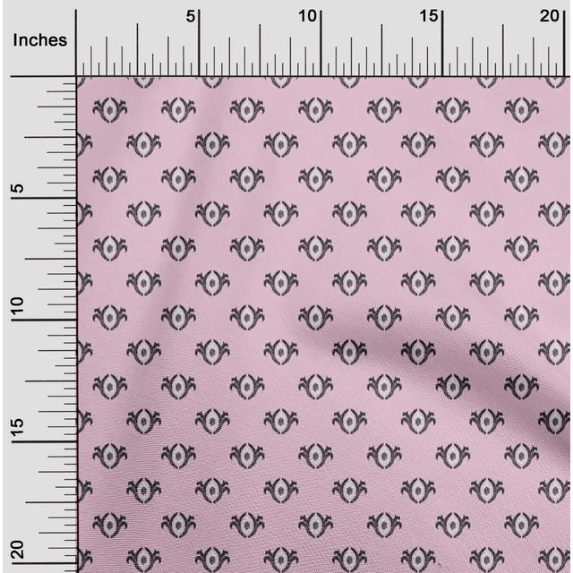 oneOone Viscose Chiffon Fabric Small Motif Ikat Printed Fabric 1 Yard 42 Inch Wide