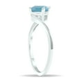 thumbnail image 3 of SZUL Women's Solitaire Aquamarine Wave Ring in 10K White Gold, 3 of 5
