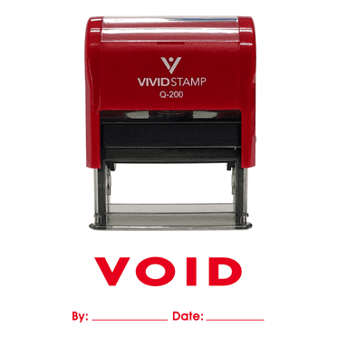 Vivid Stamp Void By Date Self Inking Rubber Stamp (Red Ink) Medium