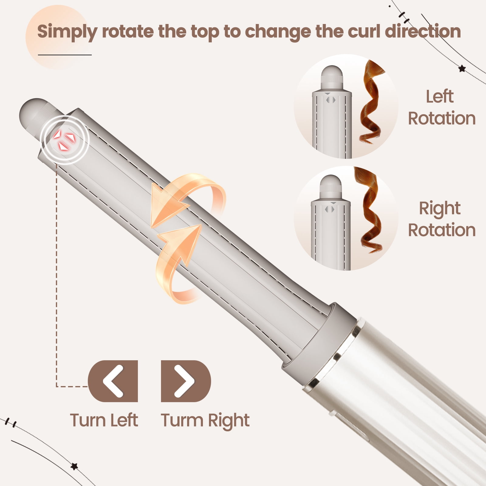 AFDD 30MM Long Hair Curling Barrel Attachment compatible with Shark FlexStyle 1.2Inch Wide Extra Automatic Curling Attachment with Both Directions for Voluminous Curls