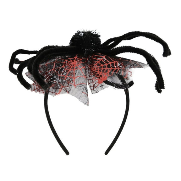 Halloween Spider Hair Headband Black Plastic Spider Headpiece for Halloween Party Ghost Festival Costume Accessory Adult Halloween Decorations Scary Spider Headband for Halloween Props