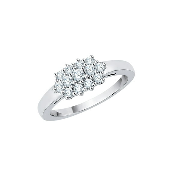 Diamond Fashion Ring in 14K White Gold (1/2 cttw) (I-Color, SI3-I1 Clarity) (Size-6)