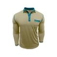 thumbnail image 3 of OHMZYZO Mens Long Sleeve Polo Shirts Casual Moisture Wicking Golf Polo Shirts Lapel Button Casual Tops with Pockets Yellow XXL, 3 of 6