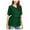Green, variant on Qetyuw Elegant Belted Blouses for Women Solid Color V Neck Cotton T-shirts Baggy Soft Trendy Short Sleeve Shirts Tunics Dressy Casual Going Out Tops