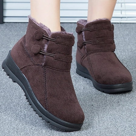 

ZMHEGW Boots For Women Outdoor Comtable Cotton Round Winter Velvet Toe Snow Warm Thick Plus Size Boots Shoes