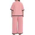 thumbnail image 3 of MINTREUS Lounge Sets for Women Plus Size Pajamas Neck Pullover Top Wide-Leg Pants Women's PJ Casual Set 1X-5X, 3 of 11