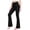 Black, variant on CPNG Girls Bell Bottom Pants Elastic High Waisted Slim Fitting Casual Yoga Dance Flared Pants with Pocket(White,12-13 Years)