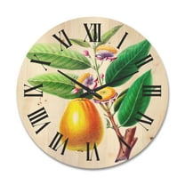 Designart 'Ancient Fruits I' Farmhouse Wood Wall Clock