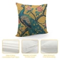 thumbnail image 4 of Orinice Throw Pillow Covers Vintage Watercolor with Peacock On Tree Cherry Flowering Trees with Flowers Yellow Colorful Bird Linen Decorative Square Pillowcases Cushion Cover, 4 of 5