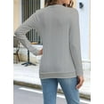 thumbnail image 3 of Long Sleeve Shirts for Women Tunic Tops for Women Loose Fit Dressy Crew Neck Pullover Basic Sweaters for Women Grey L, 3 of 8