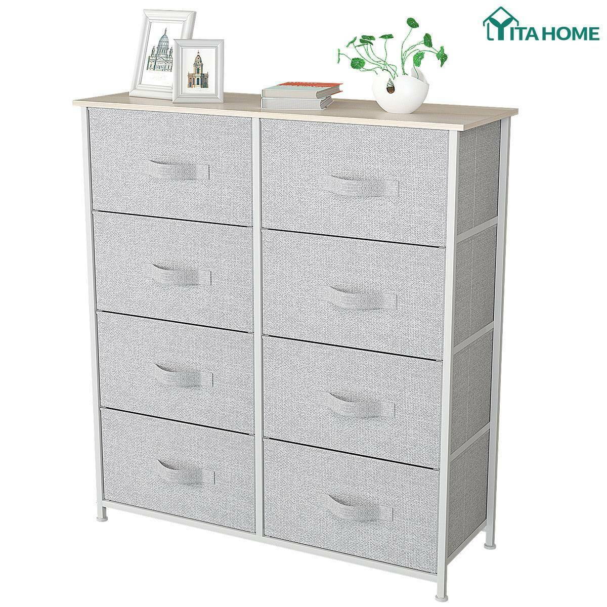 YITAHOME Vertical Dresser with 8 Fabric Drawers Bins for Bedroom