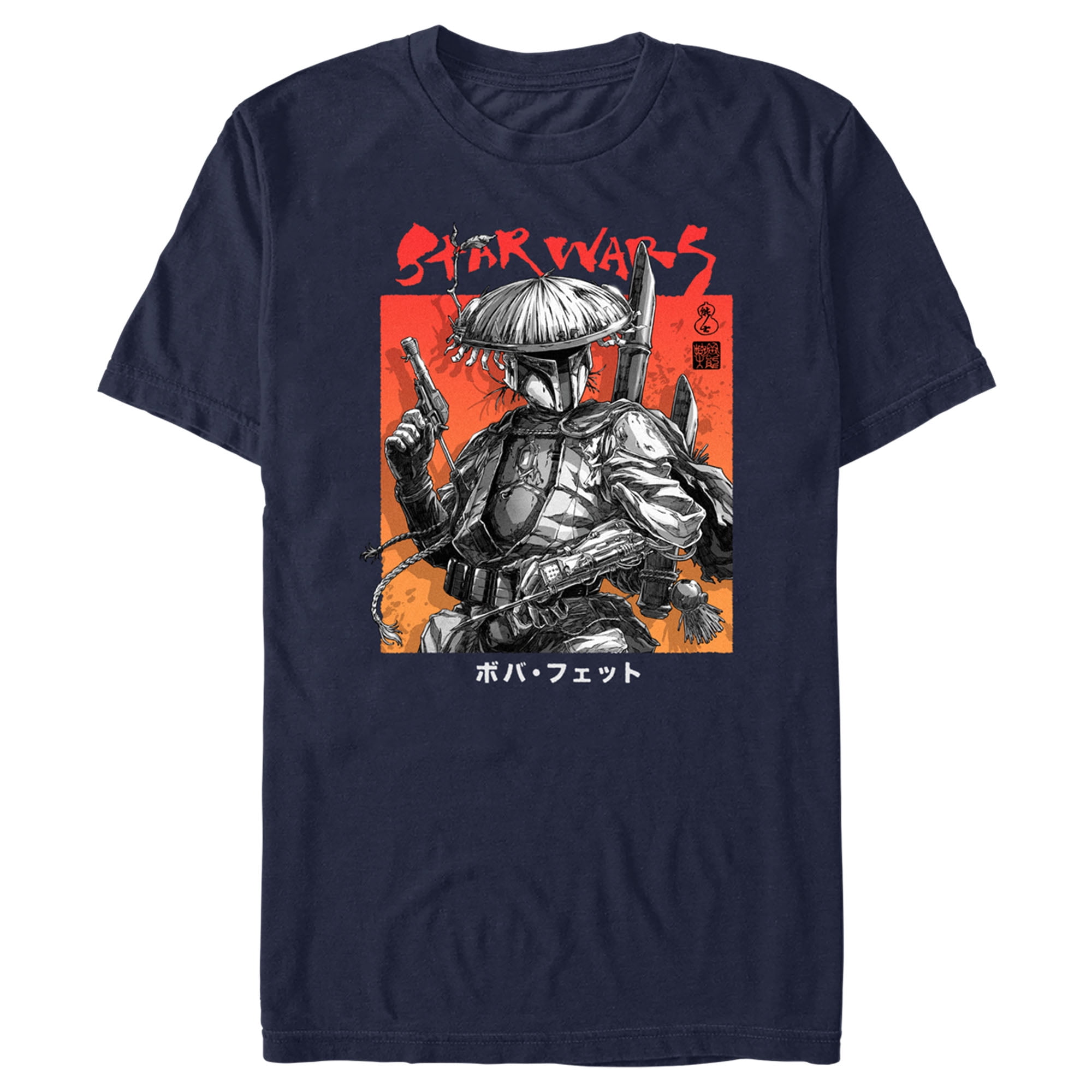 Men's Star Wars: Visions Anime Boba Fett Graphic Tee Navy Blue X Large