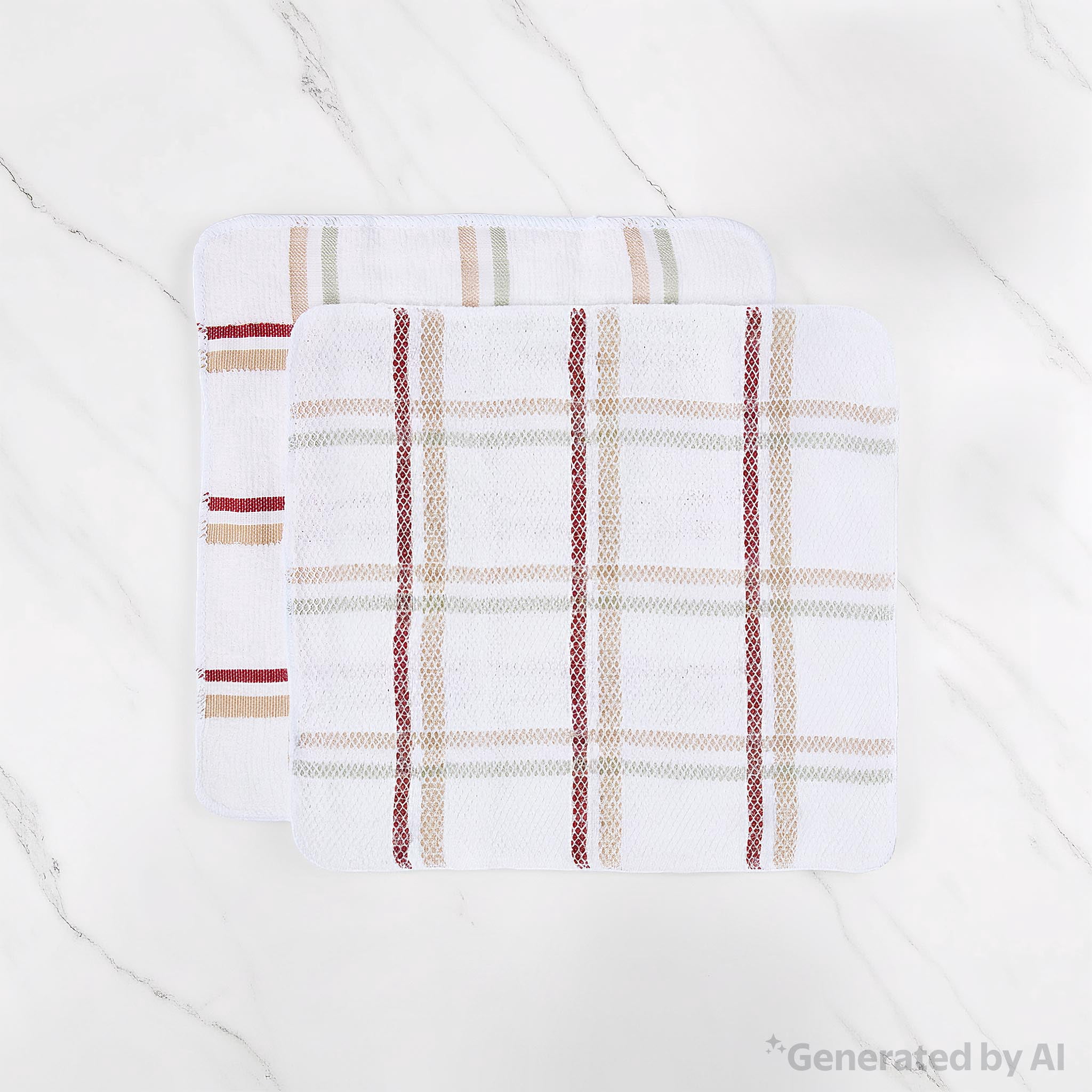 Mainstays 4-Piece Kitchen Scrubber Dishcloth Set, Tan Stripe