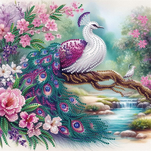 5D DIY Taladro Parcial Con Forma Especial Pavo Real 30x30cm