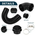 thumbnail image 6 of Unique Bargains Car Heater Duct Kit Car Heater Duct Pipe Hose Set with Round Air Vent Outlet Cover Y Pipe Connector Clamp 60mm ID 80cm Max l, 6 of 6