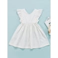 thumbnail image 2 of DOPI Toddler Baby Girls Ruffle Dress Cute Summer Sundress Beach Princess Dresses White 2-3 Years, 2 of 5