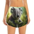 thumbnail image 2 of Gukieu Daisy Koala Print Women's Sports Shorts with Drawstring Elastic Waistband for Running, Yoga, Fitness-Large, 2 of 7