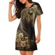 thumbnail image 2 of Disketp Palatial Gold Pattern Horse para Camisón Corto de Manga Corta para Mujeres, Camisón Cómodo con Escote Redondo, Bonito y Confortable, 2 of 6