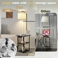thumbnail image 5 of Floor Lamp with Table, End Tables with Charging Station(USB & Type-C & AC Port), 3 Color Temperatures 9W LED Bulb, Modern Shelves Side Table for Bedroom, Living Room, 5 of 5