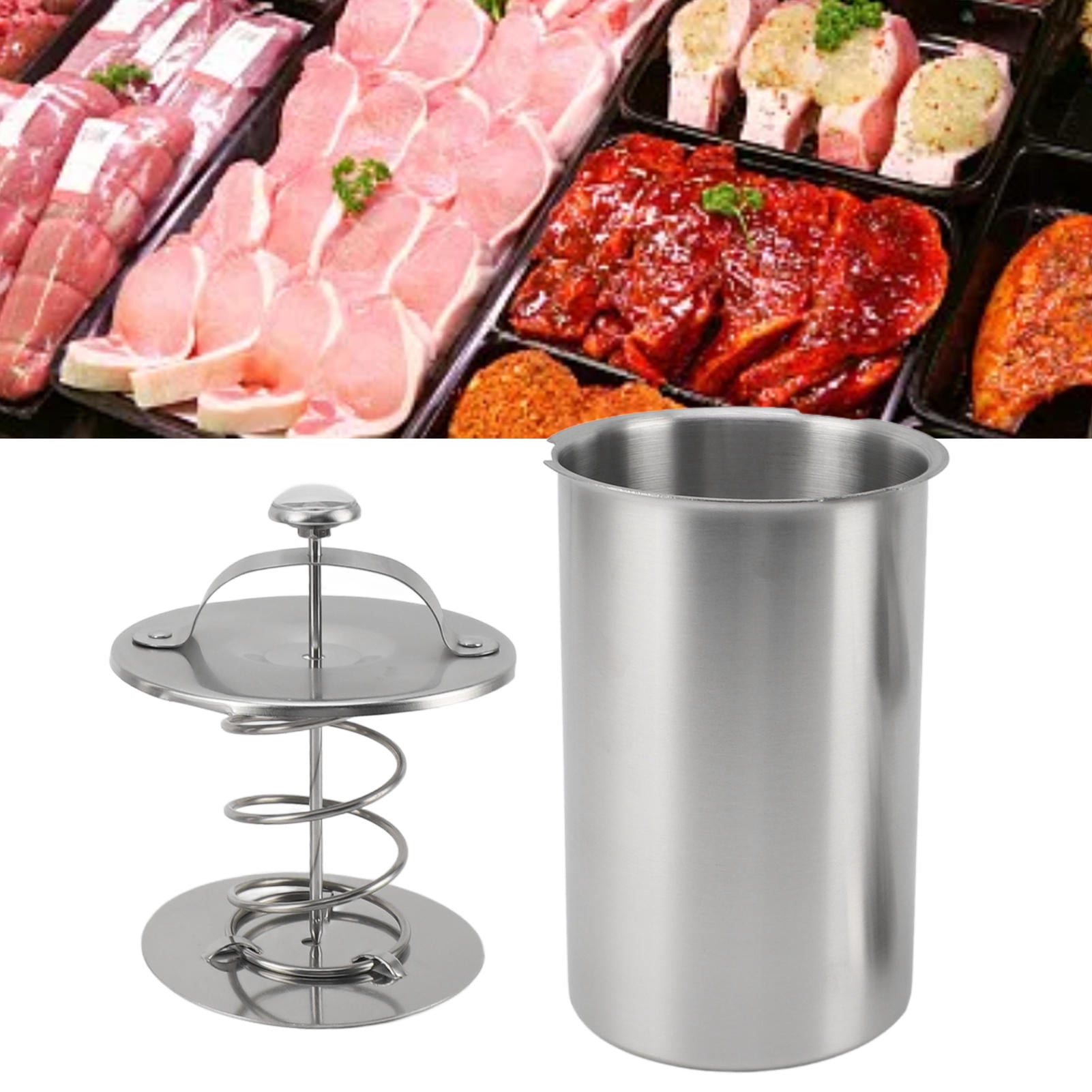 BOKYAN Stainless Steel Meat Press with Built‑In Thermometer – Easy‑Use Deli & Vegetable Press for Perfect Cooking