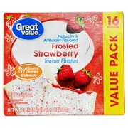 Angle View: Great Value Frosted Toaster Pastries, Strawberry, 29.3 oz, 16 Count