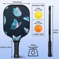 thumbnail image 4 of Pickleball Paddles Set Of 2, Fiberglass Surface, Vintage Floral & Butterfly, 4 Balls & Bag, 4 of 5