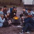 thumbnail image 3 of MF Studio 26" Metal Iron Round Fire Pit Deep Bowl Wood Fireplace with Mesh Screen and Poker Suitable for Outdoor Camping, 3 of 5