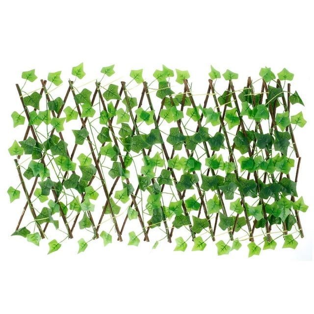 Garden Screening Expanding Trellis Privacy Screen Hedge Artificial Faux Ivy Leaves Wooden Fence