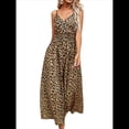 thumbnail image 2 of Vestido Bohemio Midi de Verano para Mujer, Informal, Floral, con Tirantes Finos, con Cordones, Fluido, para Playa Amarillo XL, 2 of 10