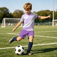 thumbnail image 6 of Atogsazn Kids Boys Football Training Set Childrens Athletic Jogger Outfit Short Sleeve Tee & Shorts Running Suit Summer White 6-7 Years Fashion, 6 of 9