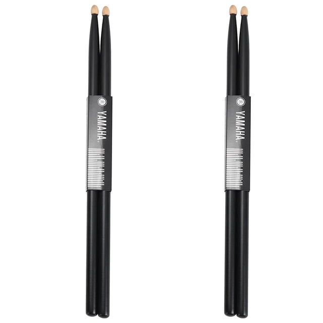 Baquetas 5A color negro StickBlack 2Pares 4Pzas Baquetas 5A 41cm Diámetro: 1.43cm Maple Blanco.