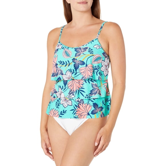 Caribbean Joe Tankini de Triple Nivel para Mujer, Midnight, 10