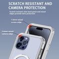 thumbnail image 5 of Rancase for iPhone 15 Pro Max Case with Magnetic Invisible Stand - Slim Translucent Design, Built-in Screen Protector, Military-Grade Drop Protection, Shockproof, MagSafe Compatible - Clear, 5 of 6