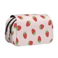 thumbnail image 1 of Disketp Strawberry Estuche de Lápices de Doble Capa con Tapa Abatible y Cremallera, Organizador Escolar para Adolescentes y Adultos, 1 of 7