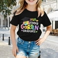 thumbnail image 2 of MIXUE Toddler Girls Tops & T-Shirts Summer Cute Letter Print Round Neck Short Sleeve Casual Comfortable Back To School Pullover Tshirts Activewear,Black,3-4 Years, 2 of 4