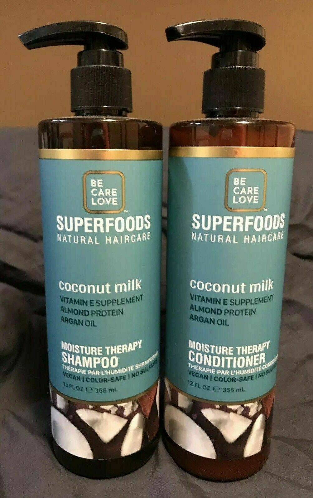 Be Care Love Superfoods Coconut Milk Shampoo & Conditioner Duo 12 oz
