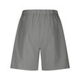 thumbnail image 4 of Gray Women's Shorts, Womens Casual Solid Side Pockets Pants Shorts Elastic Waist Pockets Daily Shorts,Women's Shorts XL, 4 of 5