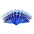 thumbnail image 2 of 50 Pack Acrylic Ear Pincher Stretching Ear Tapers Stretchers 14G-00G Blue, 2 of 6