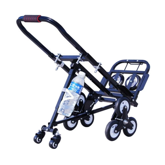 Climbing Stairs Hand Truck Black Carbon Steel Universal Spare Tires Climb Stairs Haul Goods 18.5LBS