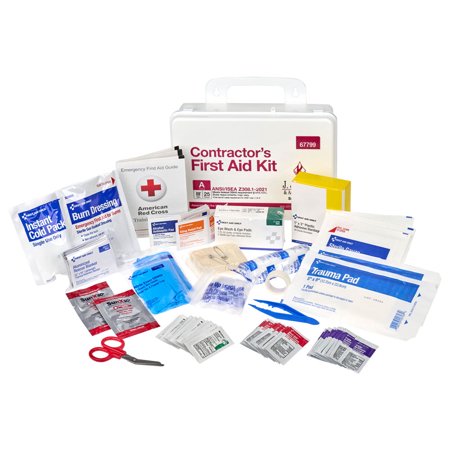 First Aid Kit  25 Person 130 Pieces  Contractor ANSI Class A  OSHA  Plastic