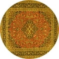 thumbnail image 1 of Ahgly Company Indoor Round Medallion Yellow Traditional Area Rugs, 8' Round, 1 of 4