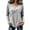 Gray, variant on Wenini Women's Loose Long Sleeve Casual Top Solid Color Crew Neck Top Daily Lounging Outfit