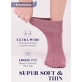 thumbnail image 3 of HUGH UGOLI Women Diabetic Ankle Socks, Super Soft , Thin Bamboo Socks, Wide , Loose, Non-Binding Top , Seamless Toe, 4 Pairs, P.Orange/R.Cloud/P.Blue/P.Pink, Shoe Size: 10-12, 3 of 6